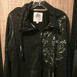Black and Silver Zip Up